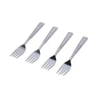 Gebaksvorkjes - 4x Stuks - Zilver - Stippen - 15 Cm - Taartvorkjes - Vaatwasser Bestendig