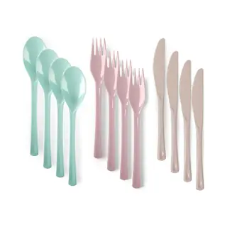 Plasticforte Bestek Set Van Kunststof - 24x Stuks - Herbruikbaar Plastic - 19 Cm - Bbq / Verjaardag / Camping / Party - Messen - Vorken - Lepels