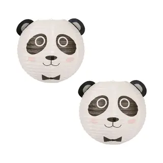 Ostaria Japanse Bol Lampion - 2x - Panda Thema - D35 Cm - Sint Maarten Lampion - Tuinfeest - Versiering - Kinderfeestje