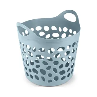 Plasticforte Flexibele Wasmand/opbergmand - Rond - Blauw - 35 Liter - D40 X H39 Cm