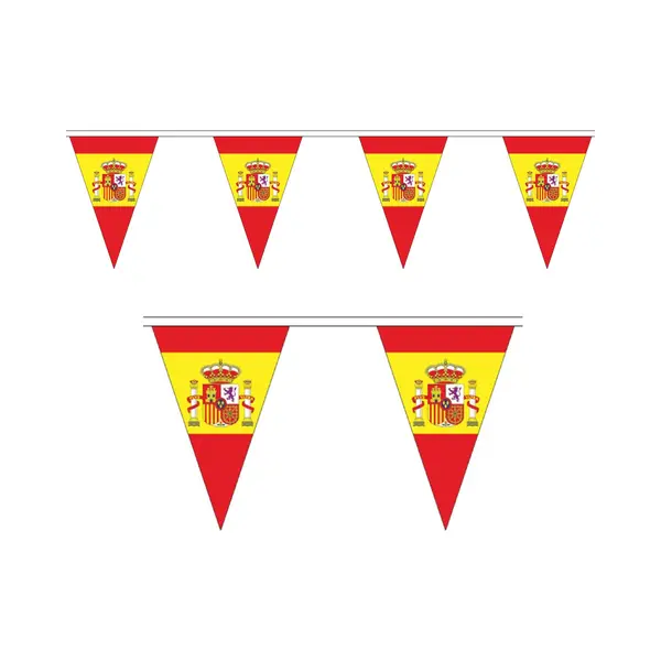 Vlaggenlijn Spanje - 2x - 20 Meter - Polyester - Spaanse Slinger - Landen Punt Vlaggetjes - Feestartikelen thumbnail