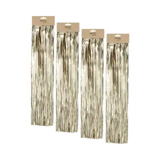 Inge-glas Inge Christmas Decor Engelenhaar - 4x - Goud - 50 Cm - Lametta Haar - Folie - Tinsel - Kerstversiering - Kerstboomversiering