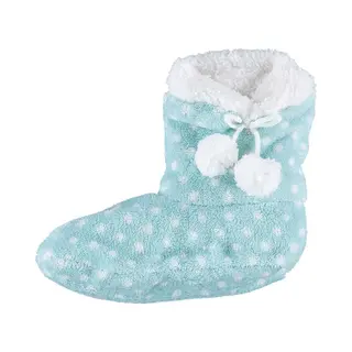 Apollo Hoge Sloffen/pantoffels Stippenprint - Voor Kinderen - Lichtblauw - Maat 31-33