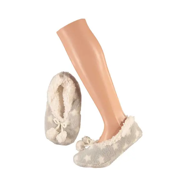Apollo Ballerina Sloffen/pantoffels Sterren - Kinderen - Grijs/wit - Maat 31-33 thumbnail