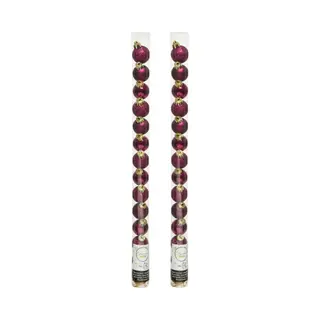 Decoris Mini Kerstballen - 28x Stuks - Framboos Roze - Dia 3 Cm - Kunststof - Kerstversiering - Kleine Ballen
