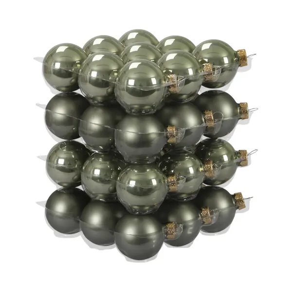 Othmar Decorations Kleine Kerstballen - 36x St - Legergroen - D4 Cm - Glas - Kerstversiering thumbnail