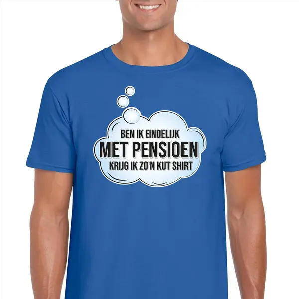 Bellatio Decorations Cadeau T-shirt Voor Heren - Eindelijk Met Pensioen - Blauw - Fun Teksten - Vut Xxl thumbnail