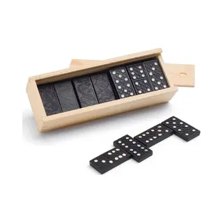 Domino Spel Steentjes - 84x Stuks Steentjes - In Houten Kistje - Familiespel - Klassiek Dominospel