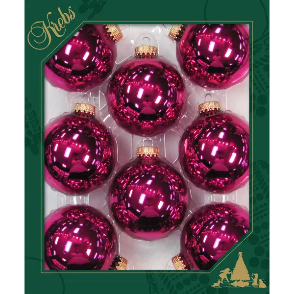 Krebs Kerstballen - 16x St - Cabernet Roze - 7 Cm - Glas - Glans - Kerstversiering - Kerstboomversiering thumbnail