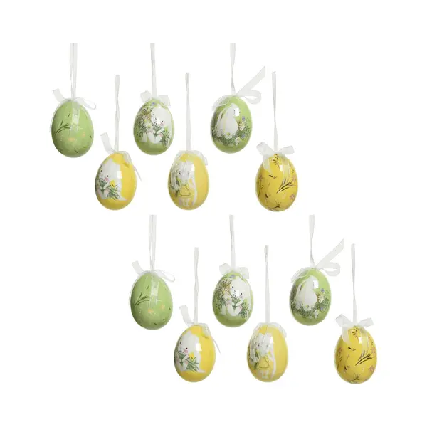 Decoris Paaseieren - 12x Stuks - Foam - 6 Cm - Paasversiering - Pasen - Paasdecoratie thumbnail