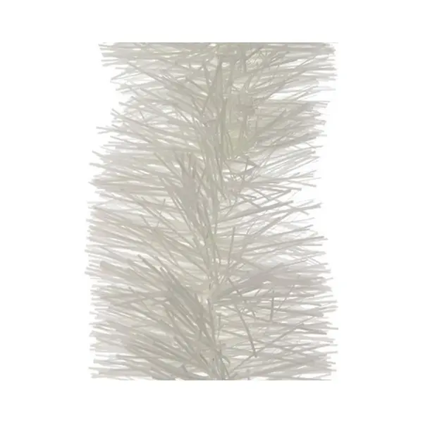 Decoris Kerstslinger - 2x - Wit - 270 X 10 Cm - Folie/tinsel - Lametta Slingers thumbnail