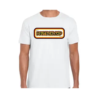 Bellatio Decorations Verkleed T-shirt Voor Heren - Duitsland - Wit - Voetbal Supporter - Themafeest M