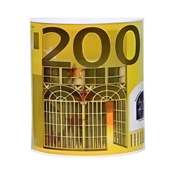 Concorde Spaarpot Geld Thema - 200 Euro - Geel - Bankbiljetten - D13 X 15 Cm - Spaarpotten thumbnail
