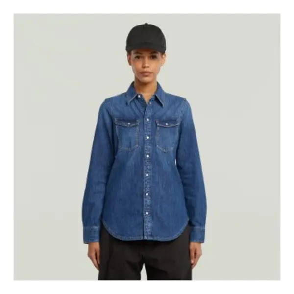 G-Star For Woman. D27714-D252-G749 Slim Western Shirt Blue (L), Casual, Cotton, Long Sleeve thumbnail