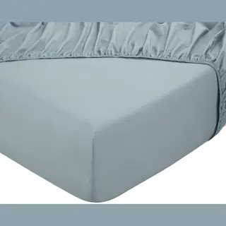 DoubleDry Hoeslaken 100% Natuurlijk Katoen - Tweepersoons 160x200 Cm - Zacht & Ademend - Rondom Elastiek - Lichtblauw