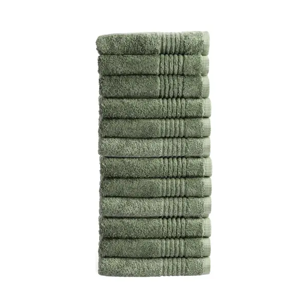 Outlet Badtextiel - Set Van 12 - Handdoek 50x100 - Groen thumbnail