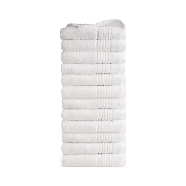 Outlet Badtextiel - Set Van 12 - Handdoek 50x100 - Wit thumbnail