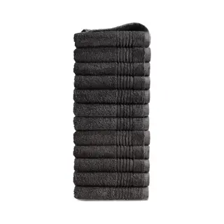 Outlet Badtextiel - Set Van 12 - Handdoek 50x100 - Antraciet