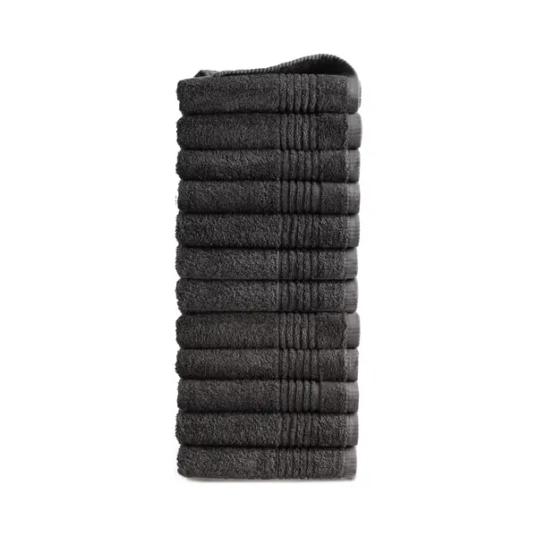 Outlet Badtextiel - Set Van 12 - Handdoek 50x100 - Antraciet thumbnail