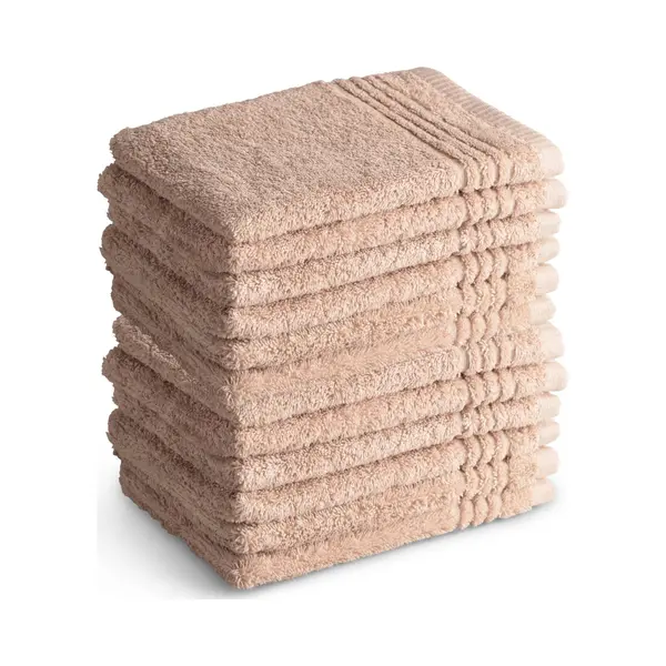 Outlet Badtextiel - Set Van 12 - Washand 16x21 - Beige thumbnail