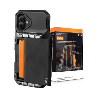 R2B Hoesje Met Pasjeshouder Geschikt Voor IPhone 17 - 4 Pasjes - Screenprotector - Telefoonhoesjes - Gsm Hoesje - Phone Case - Model Zeist