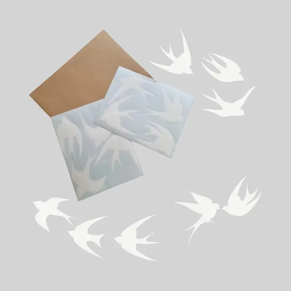 Vogel Stickers Zwaluwen – 8-delig – Permanente Vinyl Raamdecoratie Voor Binnen En Buiten thumbnail
