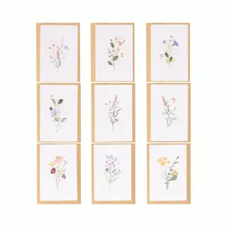 Partizzle® Partizzle 36x Droogbloemen Wenskaarten Met Enveloppen Set - Zonder Tekst - Mooie Botanische Ansichtkaarten Versturen - Huwelijk Bruiloft Trouwkaart
