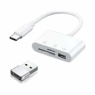 Nereb Usb-C/Usb Kaartlezer – MicroSD/Sd/Tf Card Reader – Met Usb-A Adapter