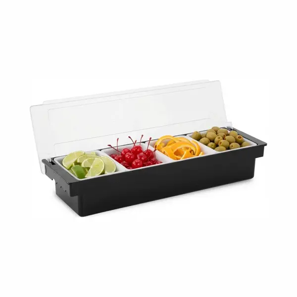 Hcb® - Professionele Horeca Ingredientenhouder - Garneerunit Met 4 Bakken - Cocktail Ingrediëntenbak - Ingrediëntencontainer - 1 Kg - 5861 thumbnail