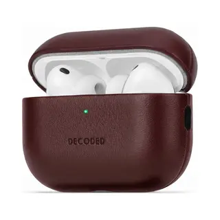 Decoded Leren Hoesje Voor AirPods Pro 3 - Airpods Pro 3 Case - Premium Ecco-leer - Geschikt Voor Magsafe - Draadloos Oplaadbaar - Indicatie Lampje -