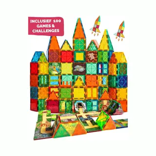 By Baboo® - Magnetic Tiles & Toppers - 100 Stuks - Magnetisch Speelgoed - Tegels & Toppers - Magna Creatief Cadeau Jongens Meisjes - Educatief Mind