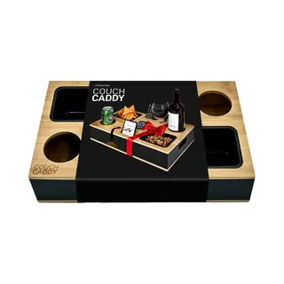 MikaMax Couch Caddy – Bankorganizer – Armleuning – Handige Organizer Voor Bank Of Bed – Zwart - Hout