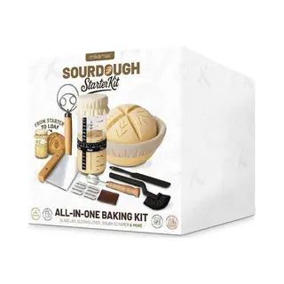 MikaMax Zuurdesem Starter Set - 650 Ml Fermentatieglas - Complete Sourdough Set Met Banneton Rijsmand, Deegmes & Starter Tools