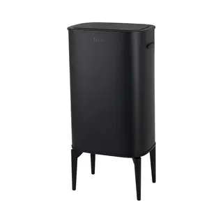 Bayt Prullenbak Op Pootjes - Prullenbak 60 Liter Vuilniszakken - Prullenbak Met Sensor - Vuilnisbak - Afvalbak - Rvs - Zwart - 53L