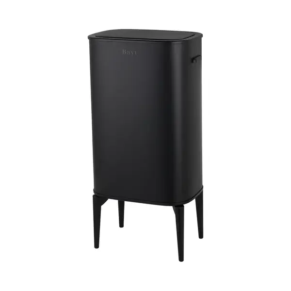 Bayt Prullenbak Op Pootjes - Prullenbak 60 Liter Vuilniszakken - Prullenbak Met Sensor - Vuilnisbak - Afvalbak - Rvs - Zwart - 53L thumbnail