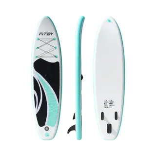 Fitby Supboard - Sup Board - Surfboard - Paddle Board - Opblaasbaar - Verstelbare Peddel - Pomp - Draagtas - Max 150kg - 320X81cm - Wit