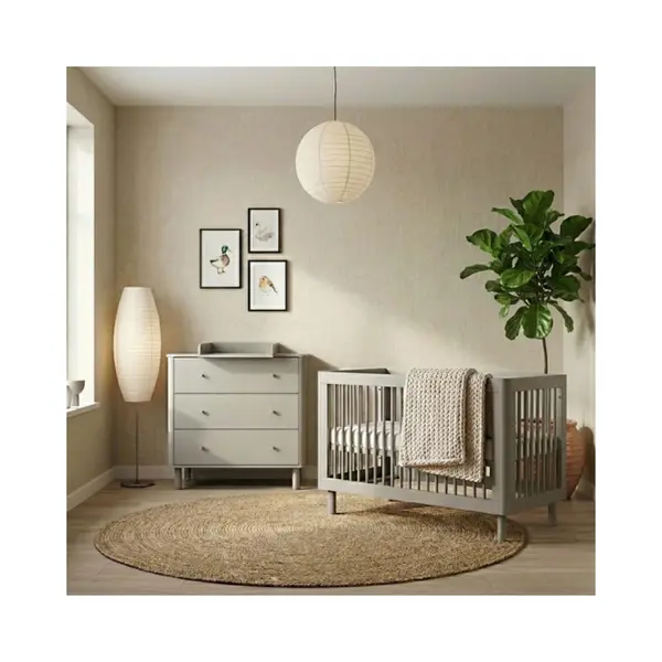 Born Lucky Helsinki Meegroei Babykamer 2 Delig Compleet – Baby Bed 70x140 Cm & Commode – Beige thumbnail