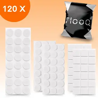 Flooq Anti Kras Vloerbeschermer Vilt Wit - 120 Stuks - Meubelvilt Zelfklevend - Stoelpoot Beschermers - Stoel - Meubels