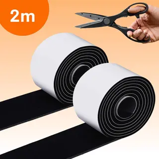 Flooq Anti Kras Zelfklevend Meubelvilt Zwart (rol 2 Meter) - 5 Cm Breed - 3mm Dik Vilt - Stoelpoot Beschermers - Stoelen - Meubels