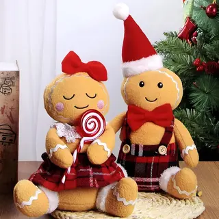 Flooq Gingerbread Poppen Set 2 Stuks - Kerstbeelden & Figuren - Kerst Kabouter - Kerstdecoratie Voor Binnen - Kerstboomversiering - Gnomes