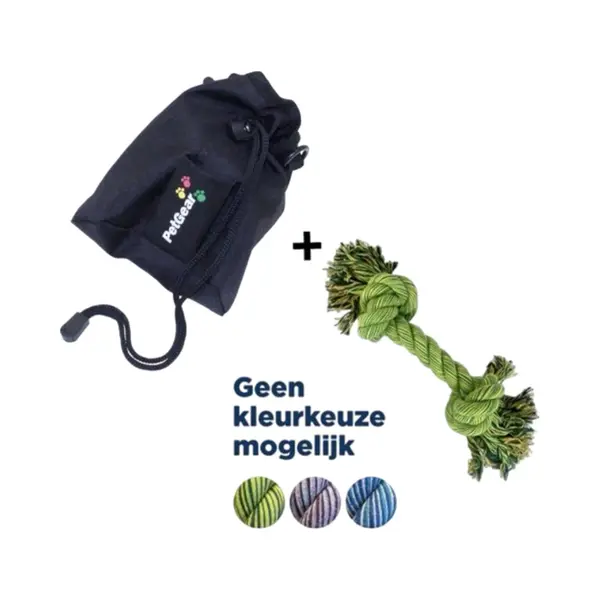 Combideal Petgear - Treat Bag Beloningszakje - 16x9x9 Cm + Happy Pet Flossin Flostouw thumbnail
