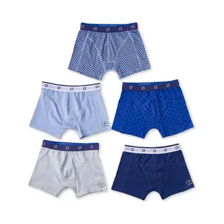 Little Label - Boxershorts Jongens 5 Pack - Blauw Grijs Combi - 170-176 / 16Y - Extra Zachte Bio-katoen
