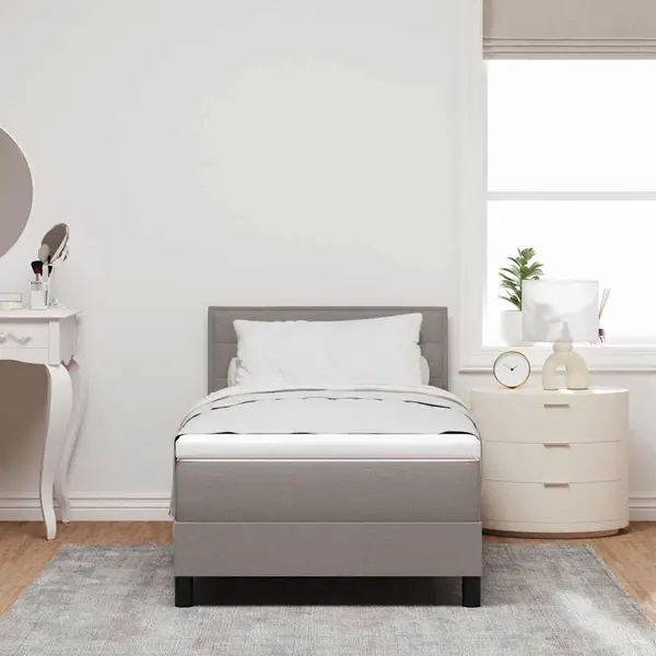 Boxspringbett Mit Matratze Mit Matratze Taupe 90 X 190 Cm Stoff Vidaxl thumbnail