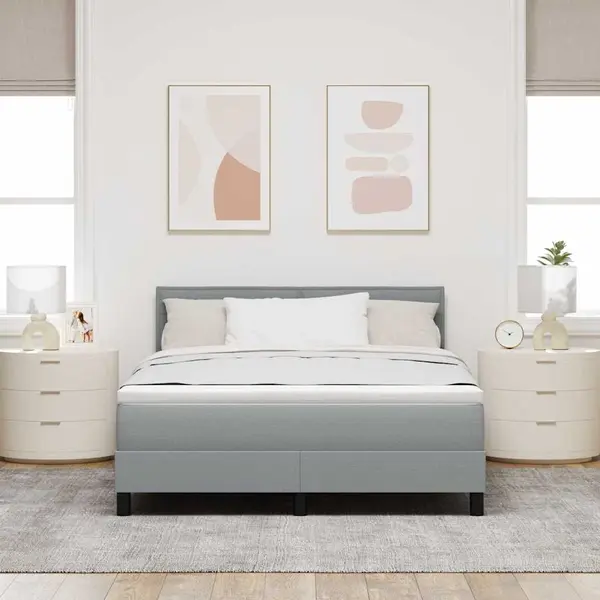 Boxspringbett Mit Matratze Hellgrau 160 X 200 Cm Stoff Vidaxl thumbnail