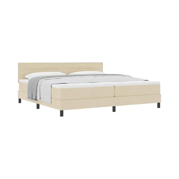 VidaXL Boxspringbett Mit Matratze Creme 200 X 200 Cm Stoff thumbnail