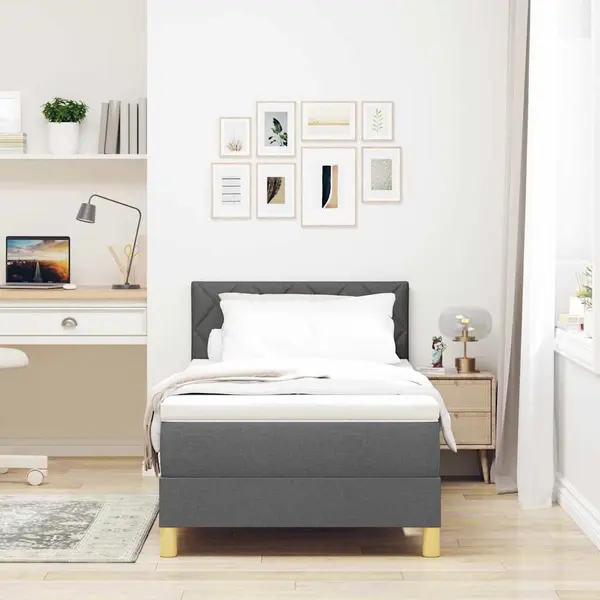 Boxspringbett Mit Matratze Dunkelgrau 90 X 190 Cm Stoff Vidaxl thumbnail