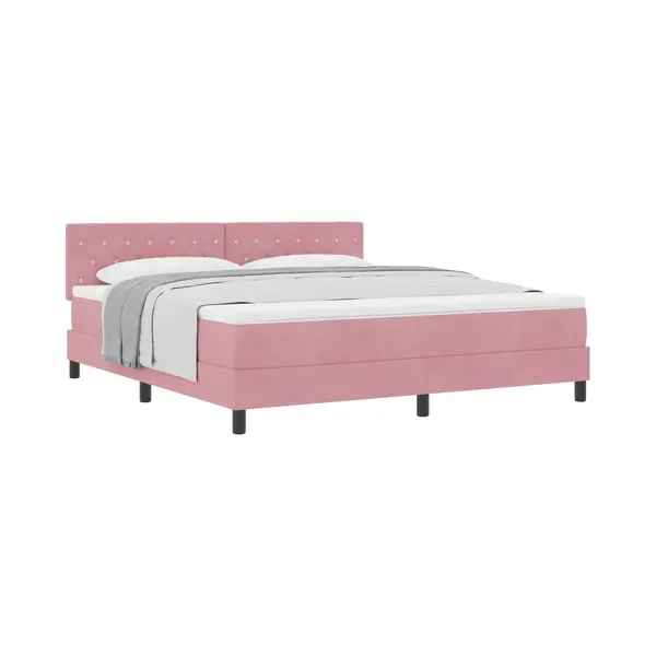 Boxspringbett Mit Matratze Mit Matratze Rosa 180 X 200 Cm Stoff Vidaxl thumbnail