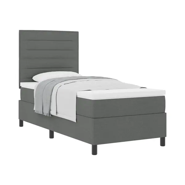 Boxspringbett Mit Matratze Dunkelgrau 100 X 200 Cm Stoff Vidaxl thumbnail