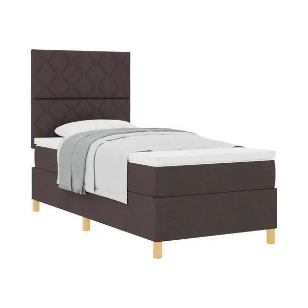 Boxspringbett Mit Matratze Dunkelbraun 100 X 200 Cm Stoff Vidaxl thumbnail