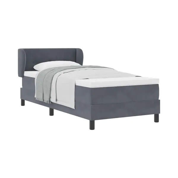 Boxspringbett Mit Matratze Dunkelgrau 80x200 Cm Samt Dunkelgrau Vidaxl thumbnail